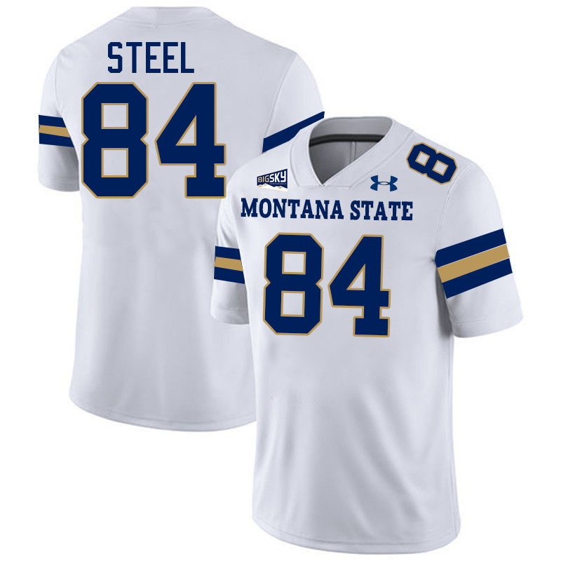#84 Dane Steel Montana State Bobcats Jerseys Football Uniforms Stitched-White